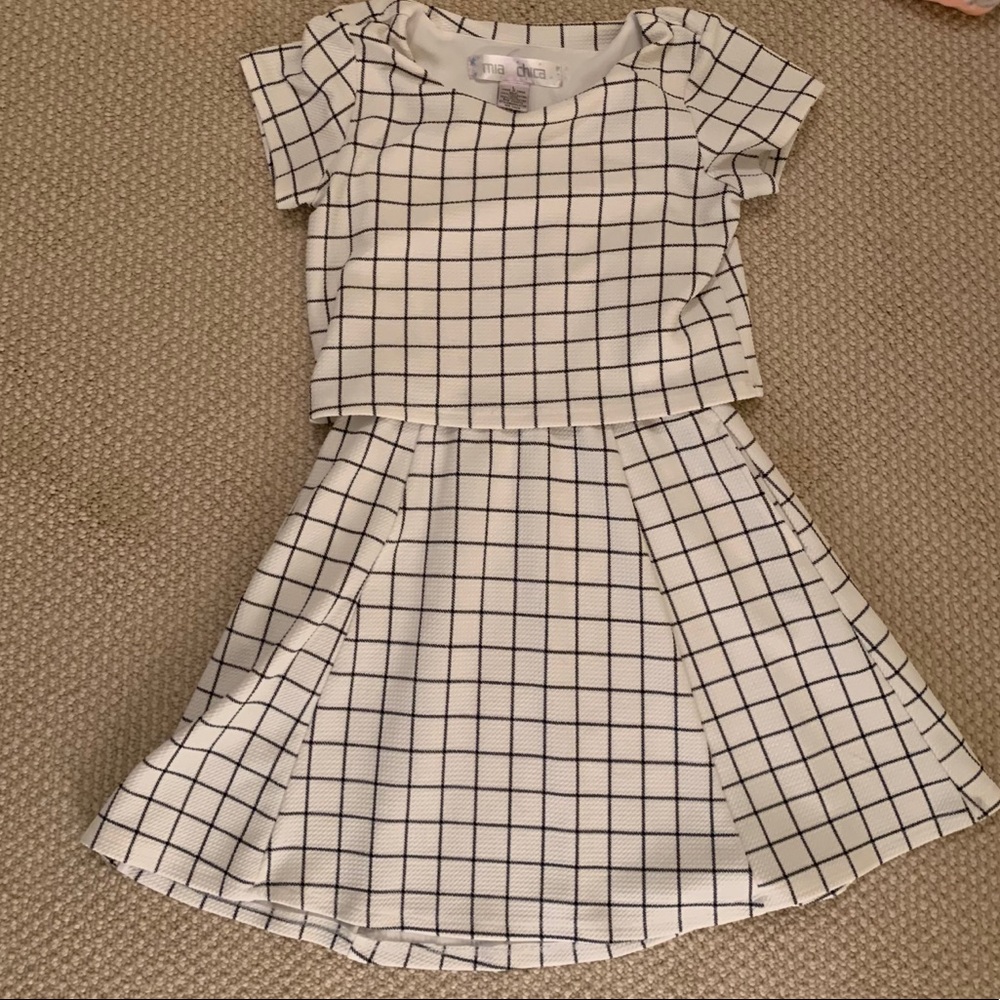 Girls 2 Layer White Dress Mia Chica